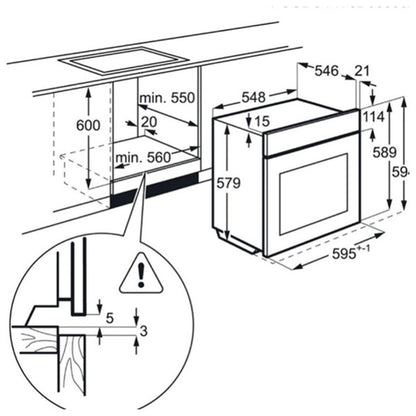 Backofen Aeg BPS331120M 74 L LCD 3000W