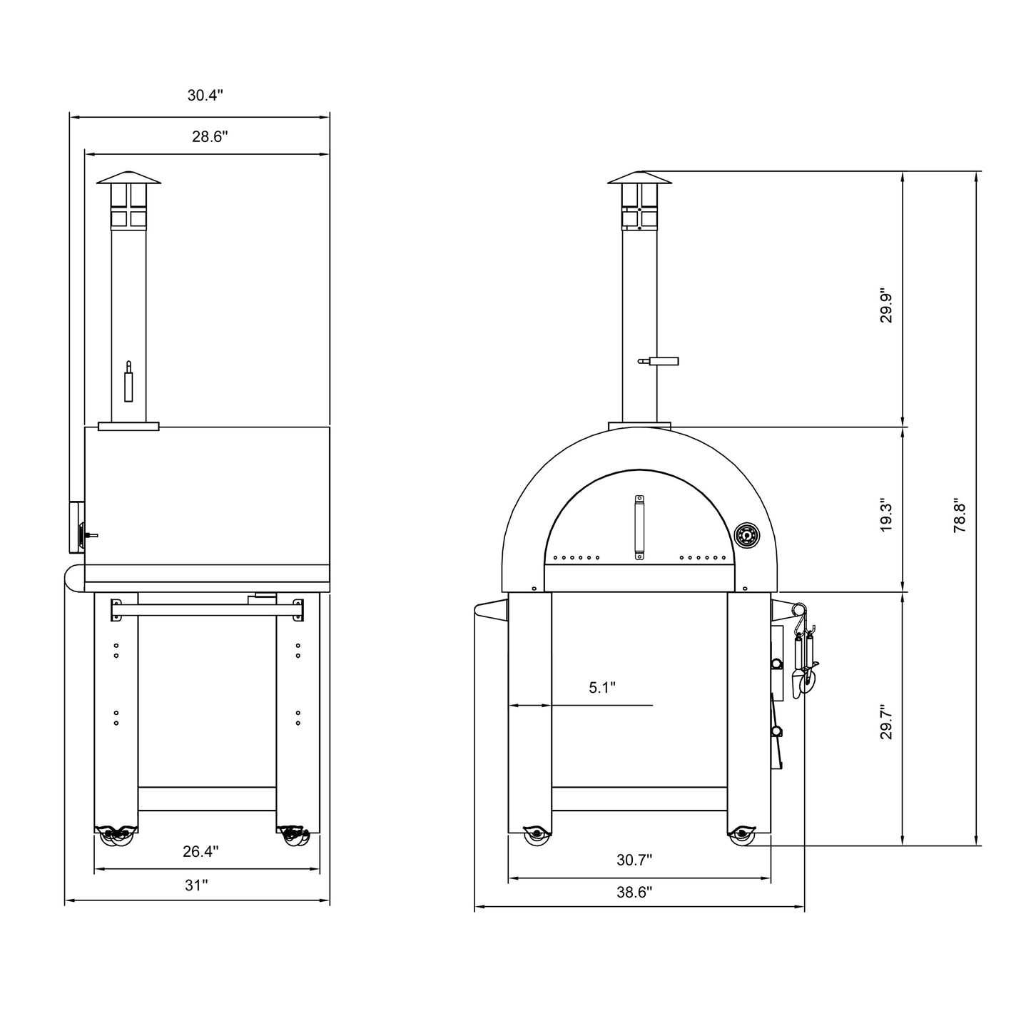 Holzbefeuerter Outdoor-Pizzaofen Empava PG06