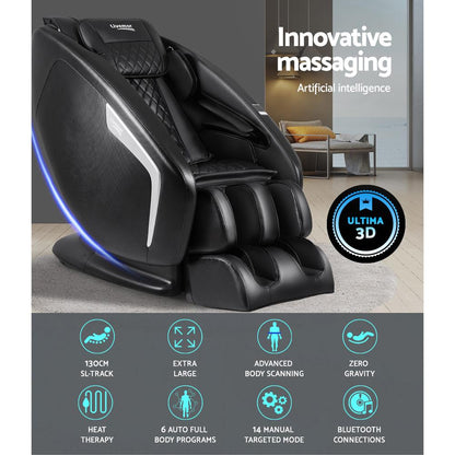 Livemor 3D Elektrischer Massagestuhl Shiatsu Knetmassagegerät Zero