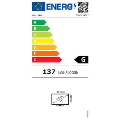 Moniteur Videowall Philips 55BDL3452T/00 3840 x 2160 px 55" IPS