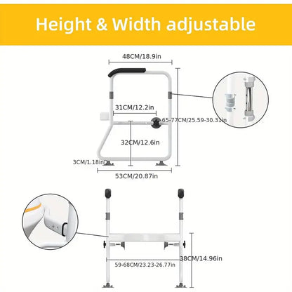 Toiletten-Sicherheitsgestell mit Armlehne, Zusatzgriff und stabilem Haltegriff für ältere Menschen