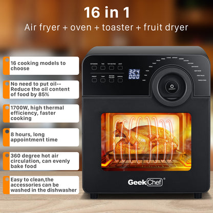 Geek Chef 1700W Konvektions-Luftfritteuse-Toasterofen 