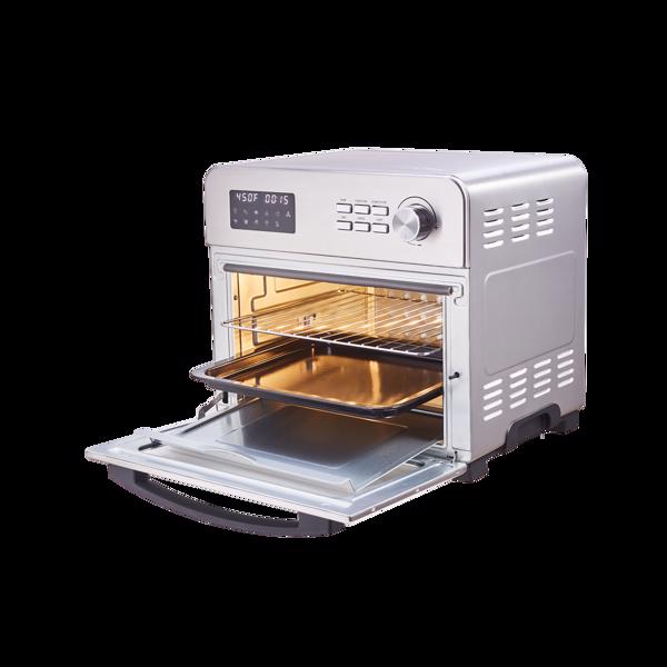 Heißluft-Toaster mit LCD-Display, Drehspieß und Dörrgerät 