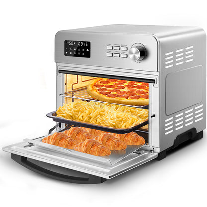 Heißluft-Toaster mit LCD-Display, Drehspieß und Dörrgerät 